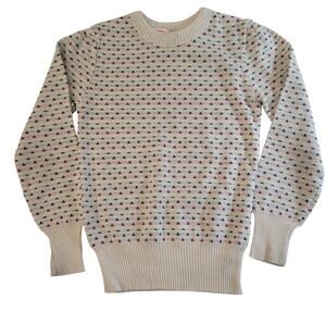 Vintage Eclipse Los Angeles White Confetti Flower Sweater Kids SZ 7 100% Acrylic